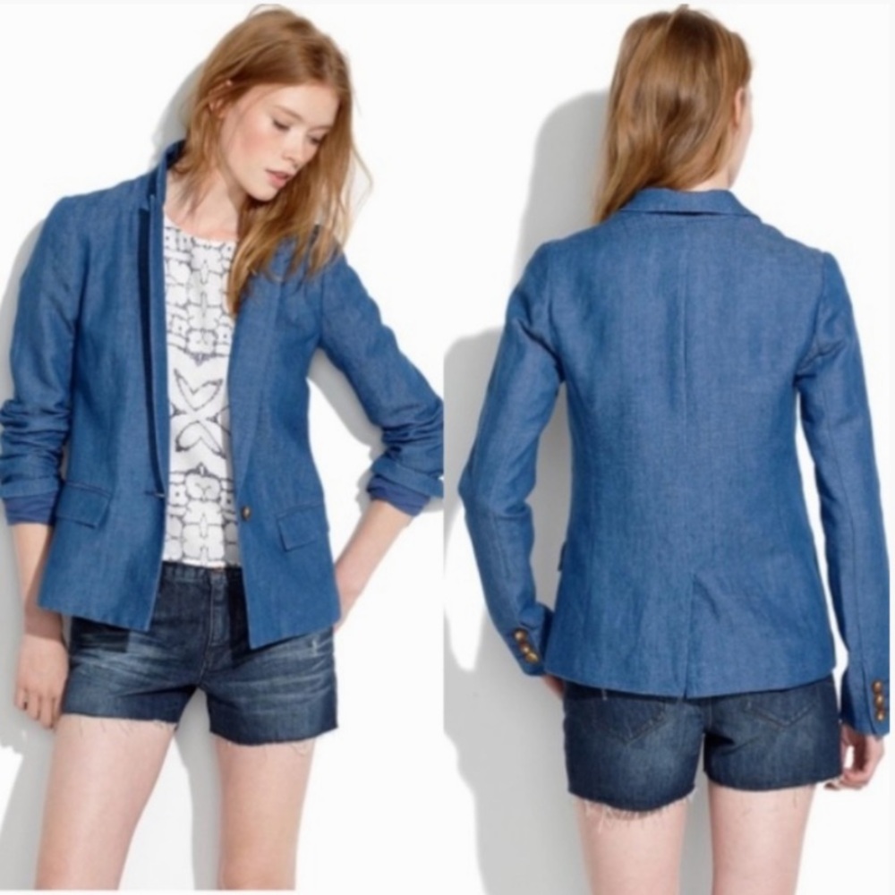 Madewell Chambray Blue Blazer, size 10
